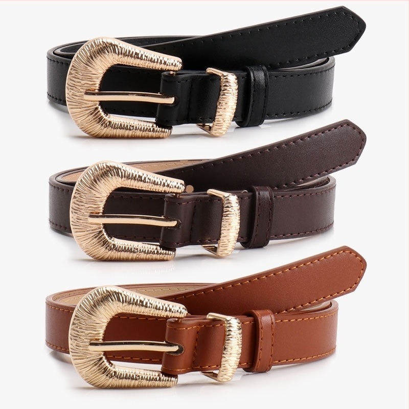 Curea pentru femei din PU cu cataramă din aliaj și închidere cu știft, lățime 2–4 cm, finisaj electroplacat, accesoriu casual versatil pentru jeanși