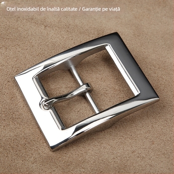 Cataramă de curea cu știft, formă dreptunghiulară, din oțel inoxidabil, model grilă, accesoriu casual pentru bărbați