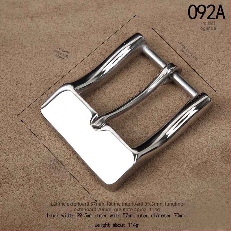 Cataramă de curea cu știft, formă dreptunghiulară, din oțel inoxidabil, model grilă, accesoriu casual pentru bărbați