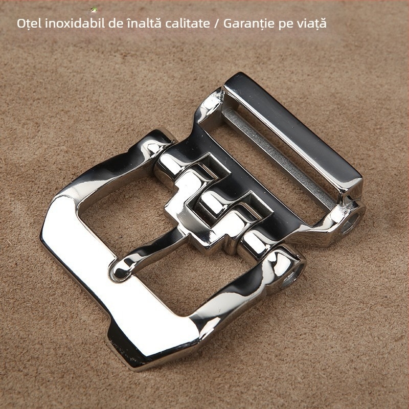 Cataramă de curea cu știft, dreptunghiulară, din oțel, model grilă, stil de relaxare