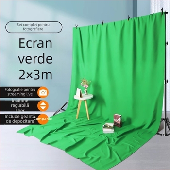 Fundal verde telescopic portabil pentru fotografie în studio, cu braț de ridicare