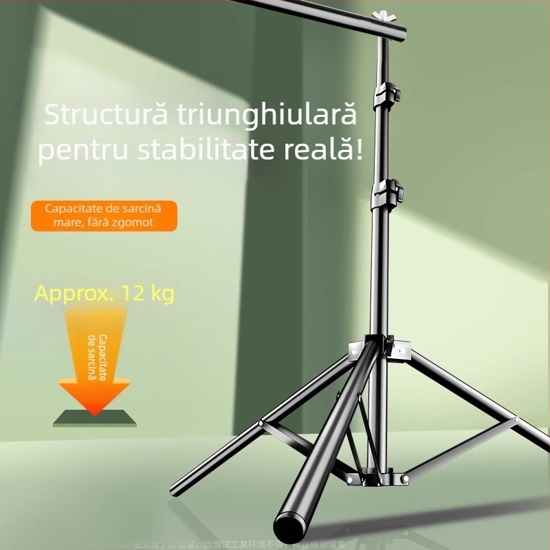 Fundal verde telescopic portabil pentru fotografie în studio, cu braț de ridicare