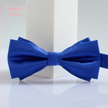 Papion unisex din satin, cu cap plat, pentru ținute formale, țesătură monocromă