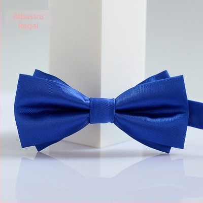 Papion unisex din satin, cu cap plat, pentru ținute formale, țesătură monocromă