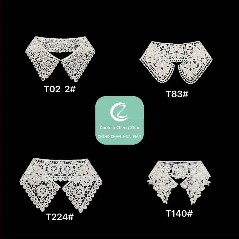 Guler din mătase de lapte brodat cu dantelă stil coreean Guangzhou Chengzhan Embroidery
