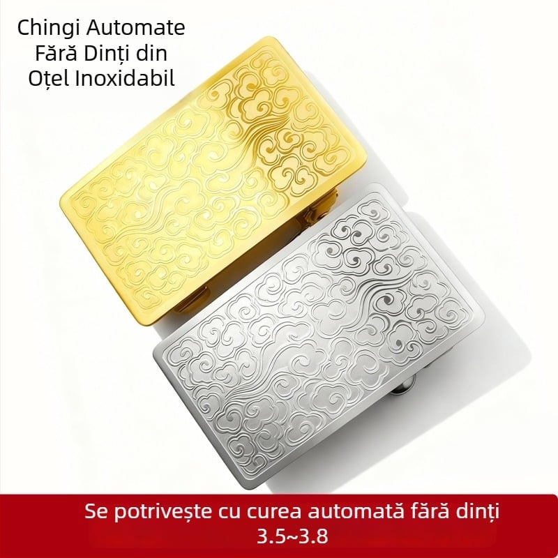 Cataramă automată pentru curea din oțel inoxidabil, dreptunghiulară, fără dinți, fără găuri, personalizabilă