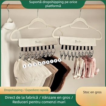 Clip de depozitare pentru haine din țesătură, pliabil, Cotton Track, model Storage Clip; pachet de 100 buc.; potrivit pentru lenjerie, șosete, eșarfe, cravate.