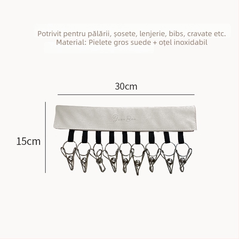 Clip de depozitare pentru haine din țesătură, pliabil, Cotton Track, model Storage Clip; pachet de 100 buc.; potrivit pentru lenjerie, șosete, eșarfe, cravate.