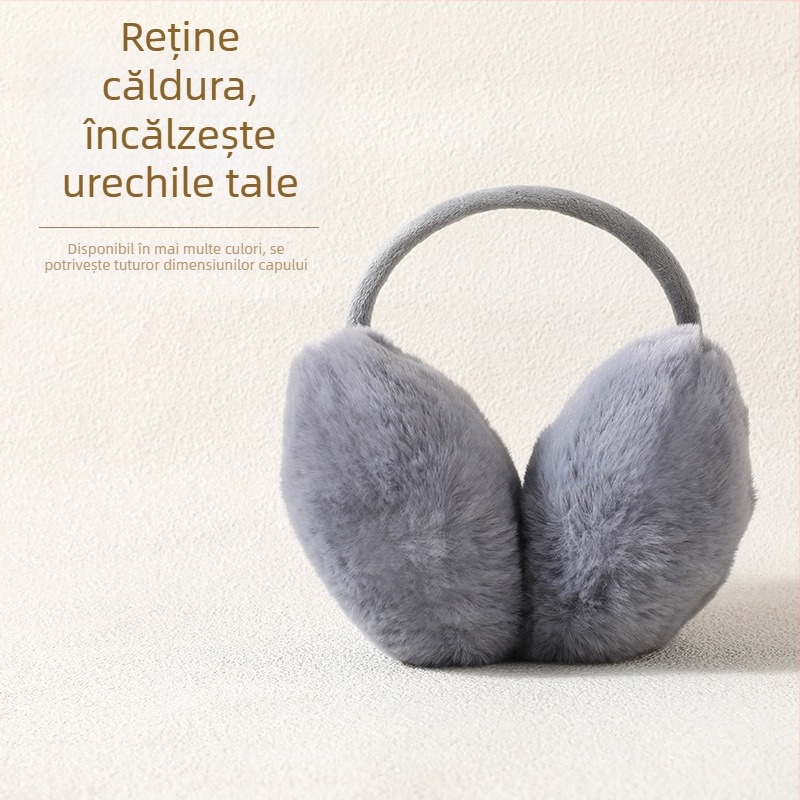 Protecții pentru urechi pentru femei, căptușite cu fleece, calde, rezistente la vânt pentru ciclism în aer liber