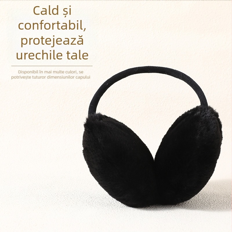 Protecții pentru urechi pentru femei, căptușite cu fleece, calde, rezistente la vânt pentru ciclism în aer liber