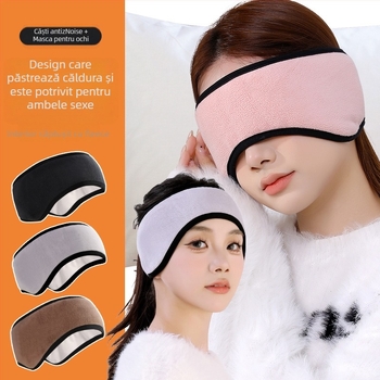 Set dopuri pentru urechi pentru somn și masca de ochi, blocare a luminii – material pluș, utilizare iarnă/toamnă, potrivit pentru exterior