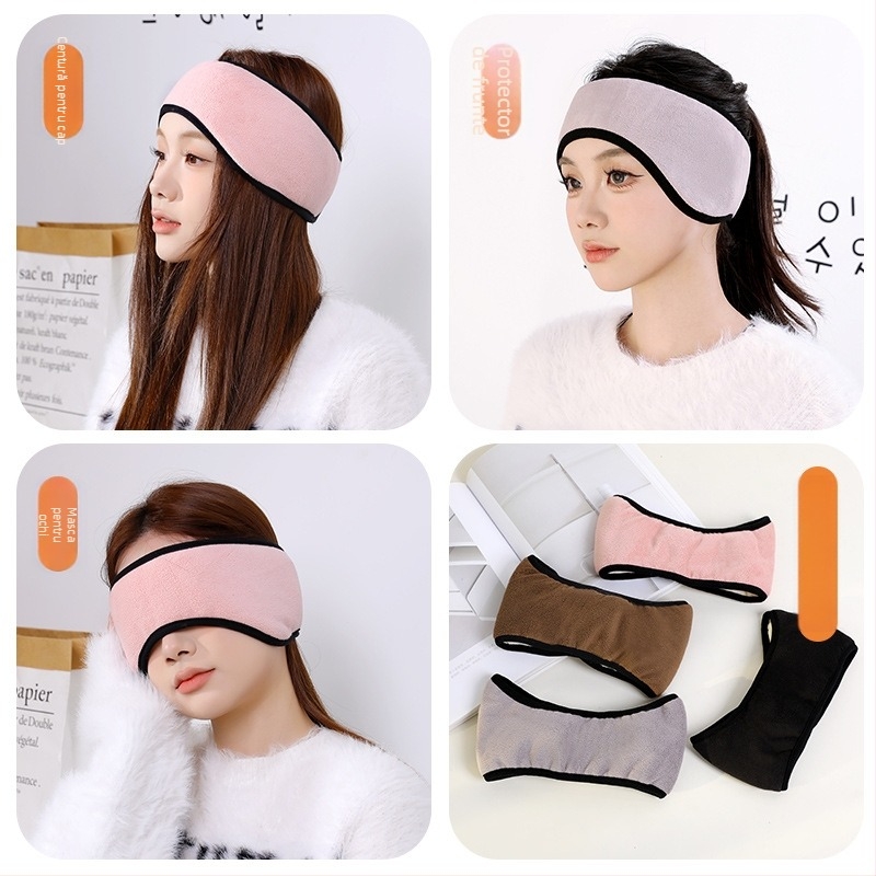 Set dopuri pentru urechi pentru somn și masca de ochi, blocare a luminii – material pluș, utilizare iarnă/toamnă, potrivit pentru exterior