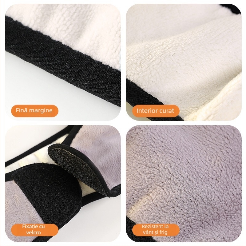 Set dopuri pentru urechi pentru somn și masca de ochi, blocare a luminii – material pluș, utilizare iarnă/toamnă, potrivit pentru exterior