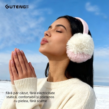 Earmuffs din pluș, design color-block, unisex, protecție împotriva vântului, calde pentru ciclism în aer liber