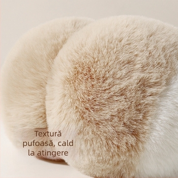 Earmuffs din pluș, design color-block, unisex, protecție împotriva vântului, calde pentru ciclism în aer liber