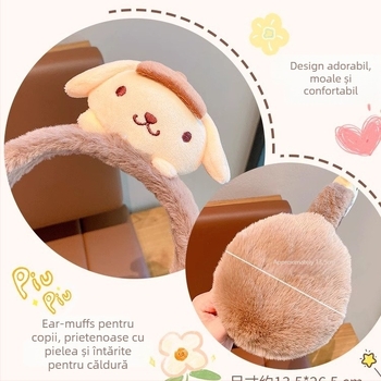 EarMuffs din pluș pentru copii – stil desene animate, pentru copii, iarnă-primăvară-toamnă