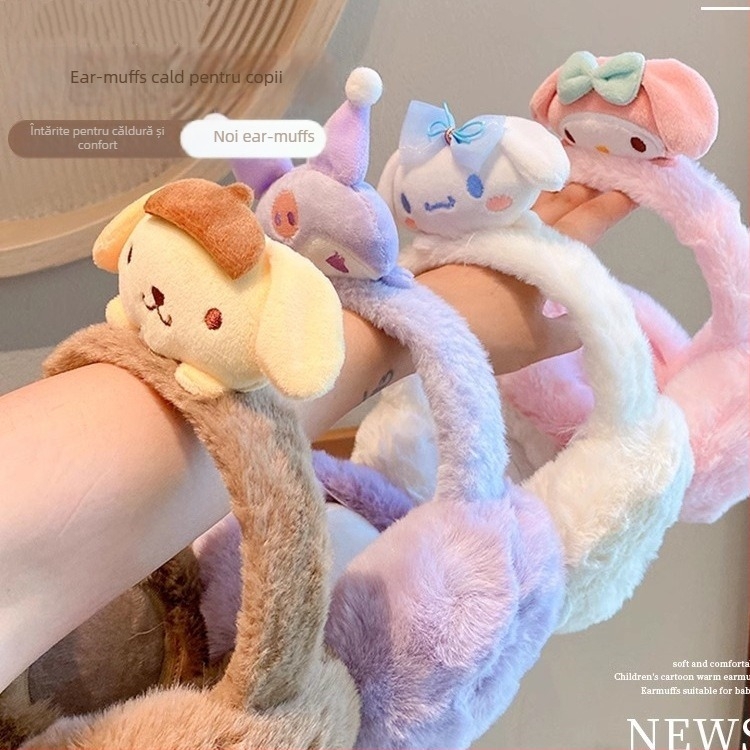 EarMuffs din pluș pentru copii – stil desene animate, pentru copii, iarnă-primăvară-toamnă