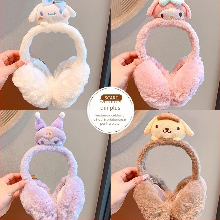 EarMuffs din pluș pentru copii – stil desene animate, pentru copii, iarnă-primăvară-toamnă