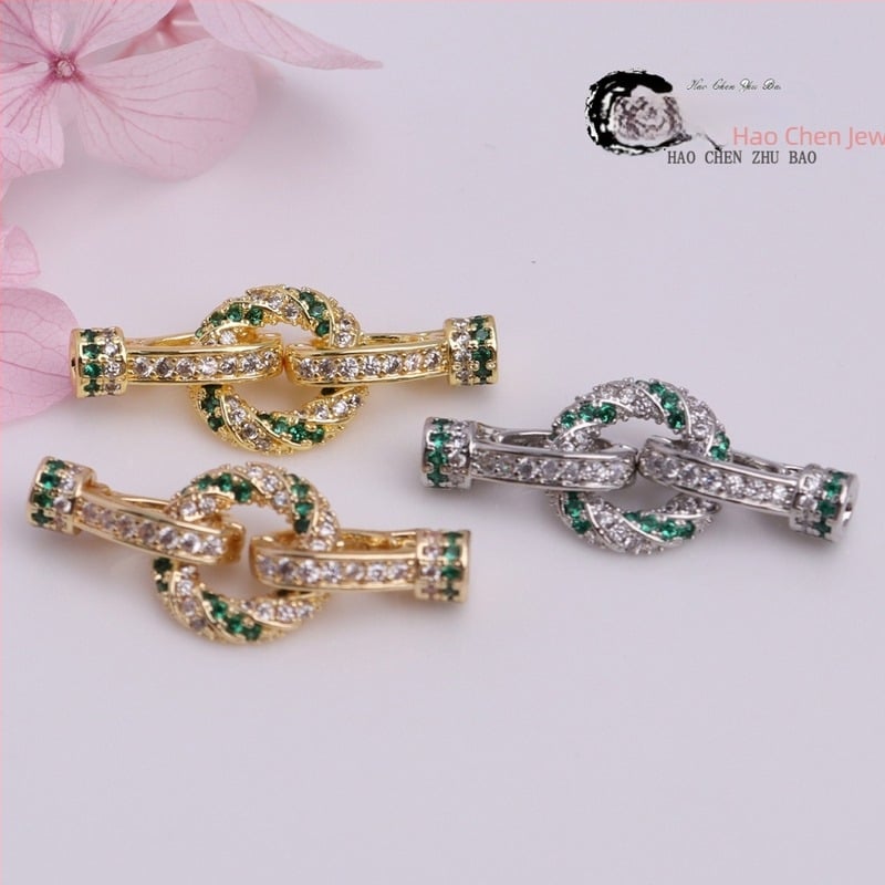 Încuietoare pentru colier cu Cable Knit din cupru, electroplacare, K082, Haochen (Cupru; Cable Knit; electroplacare; K082; Haochen)