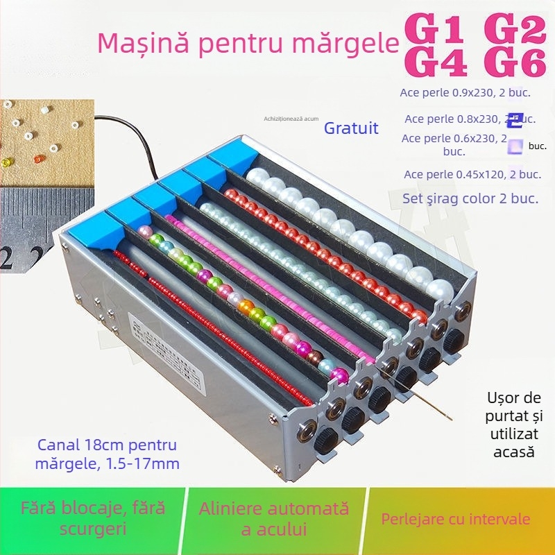Mașină de înșirat mărgele, canal unic și dublu, capacitate multi-canal, aliniere automată a acului, stil fashion