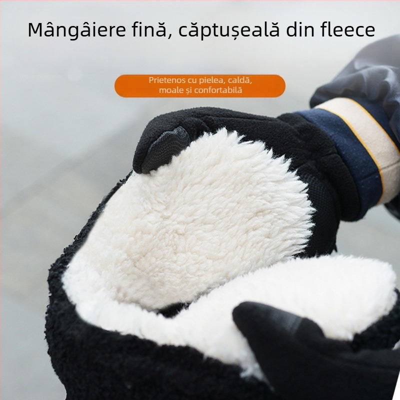 Protecții pentru urechi cu încălzire electrică - pluș, unisex, pliabile, iarnă, imprimeu monocrom