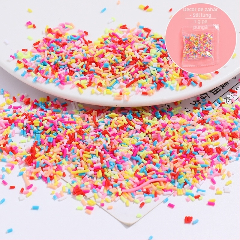Accesorii pentru bijuterii DIY - Granule de zahăr simulate în lut moale, ace de zahăr, pachet de 500 g