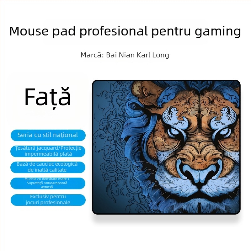 Pad de mouse oversized pentru jocuri E-sports – cauciuc natural, anti-alunecare, transfer termic, logo imprimat, personalizare OEM