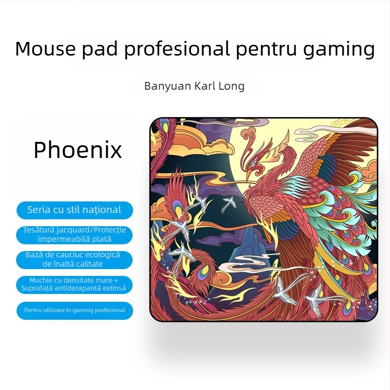 Pad de mouse oversized pentru jocuri E-sports – cauciuc natural, anti-alunecare, transfer termic, logo imprimat, personalizare OEM
