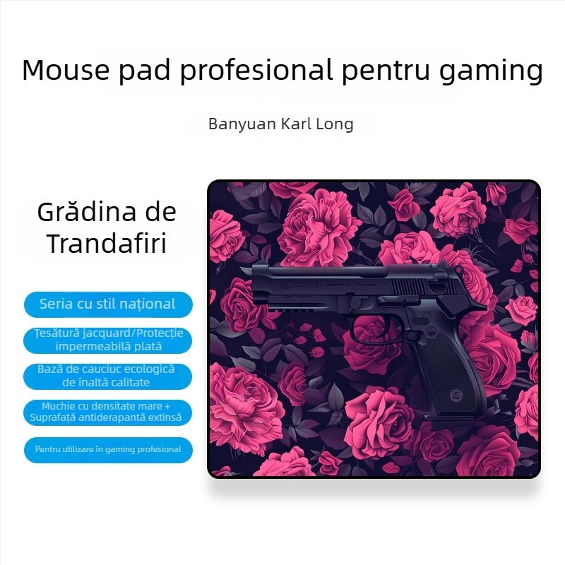Pad de mouse oversized pentru jocuri E-sports – cauciuc natural, anti-alunecare, transfer termic, logo imprimat, personalizare OEM