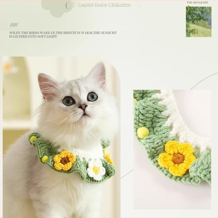 Șal de gât pentru pisici cu papion, accesorii pentru animale de companie (pentru pisici, pisicuțe și câini mici)