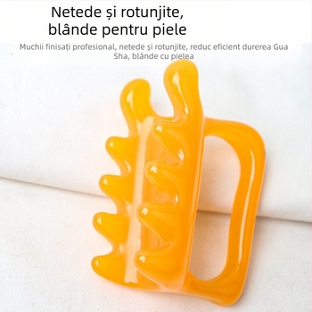 Zilin masajer-scraper din rășină pentru coloană, talie și umeri – dublă apăsare, 95 g, masaj sănătos și fitness corp