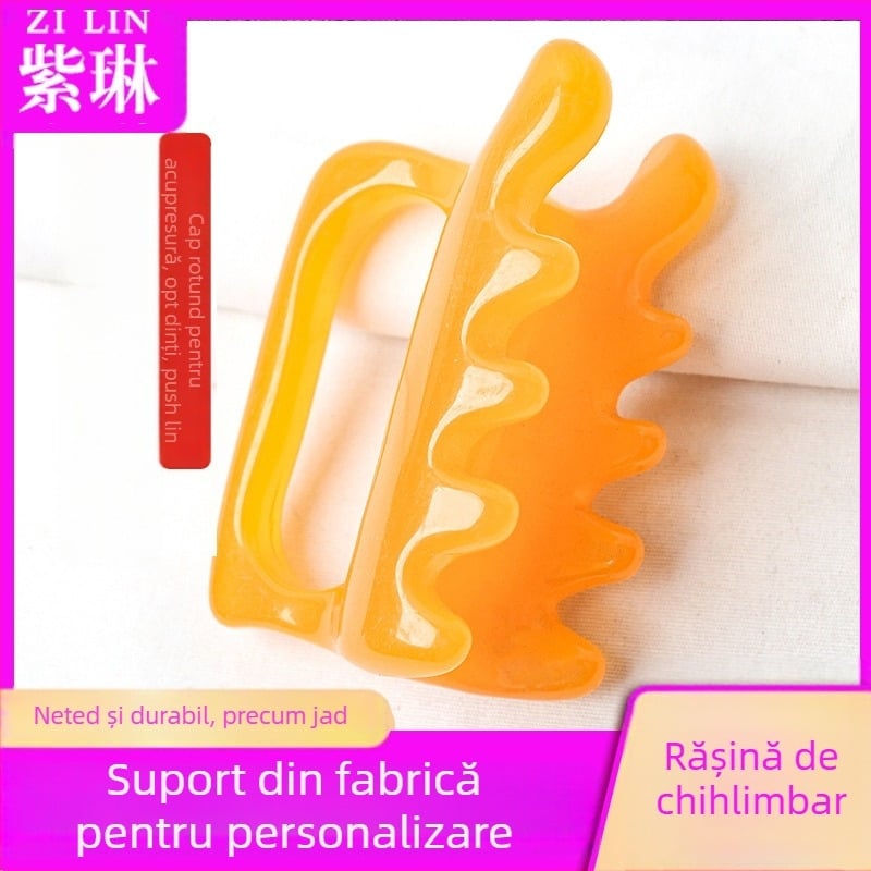 Zilin masajer-scraper din rășină pentru coloană, talie și umeri – dublă apăsare, 95 g, masaj sănătos și fitness corp