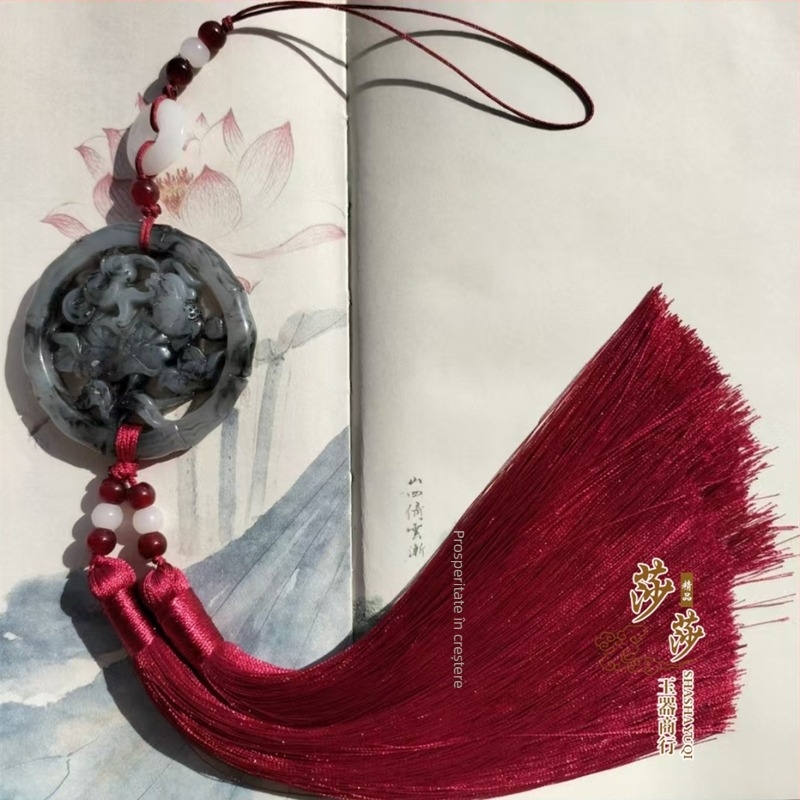 Pandantiv din rășină, în stil Hanfu, cu ciucuri pentru talie, realizat manual