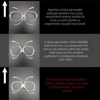 Ochelari de schi cu cadru interior TR90 pentru adaptor de miopie, reglabil, protecție pentru ochi pentru adulți