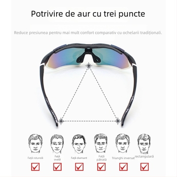 Ochelari de ciclism - antifog, protecție UV, ramă completă, unisex