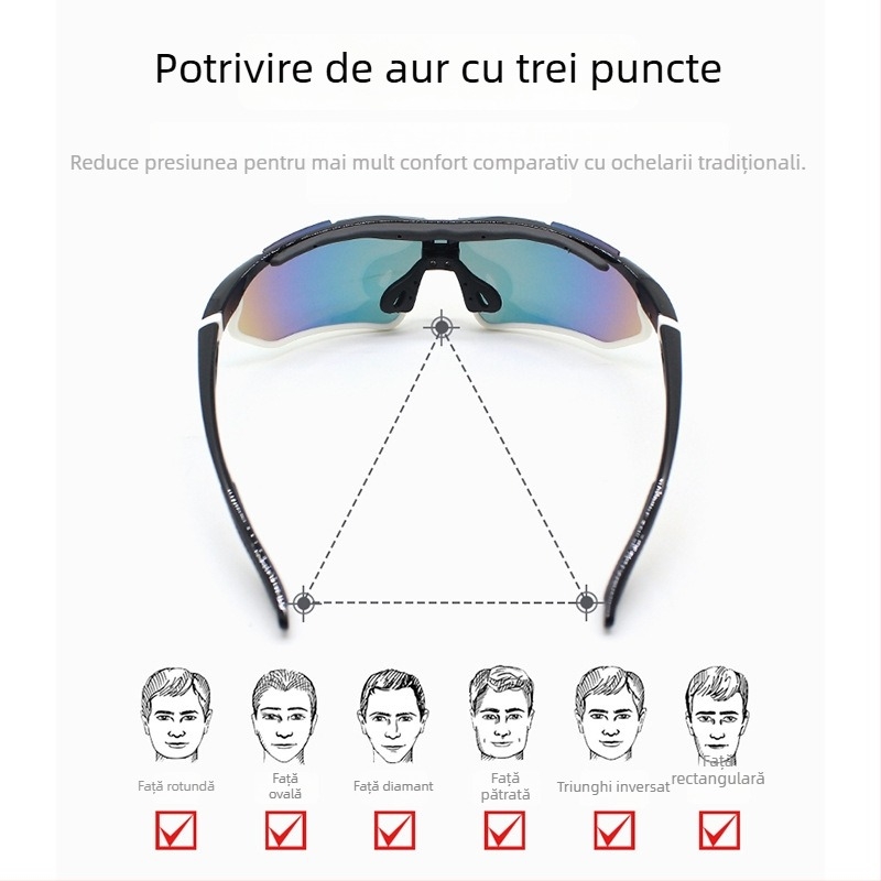 Ochelari de ciclism - antifog, protecție UV, ramă completă, unisex