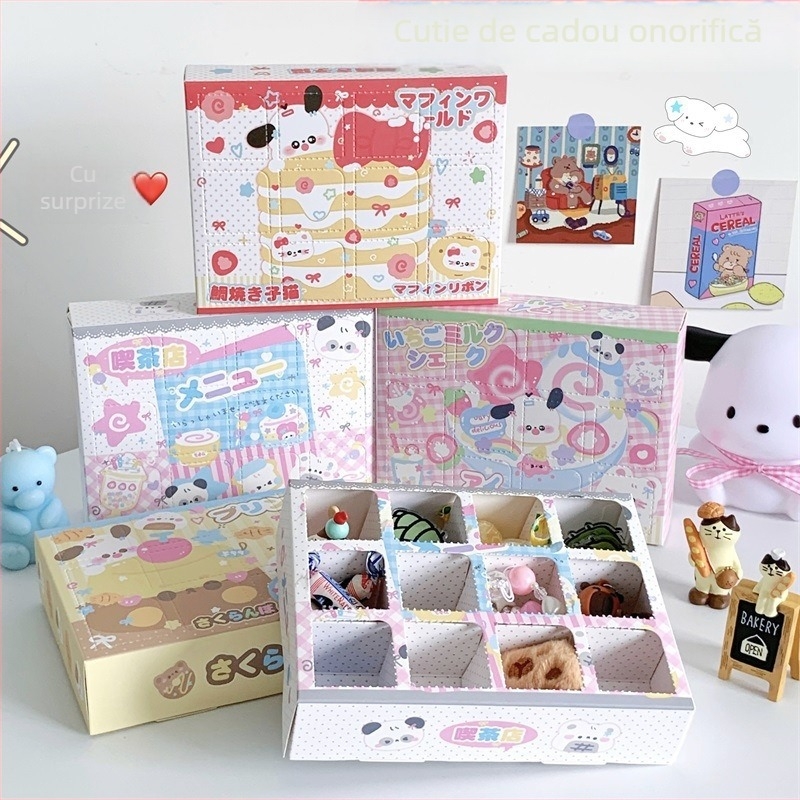 Cutie cadou, stil desen animat, carton alb, fără logo, fără personalizare