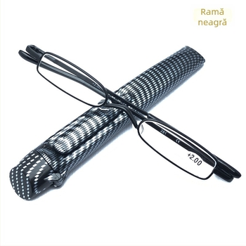 Ochelari de citit, lentile din rășină, ramă cu cadru integral, ramă din aliaj de cupru, modelul 281 cu capac superior.