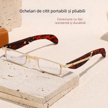 Ochelari de lectură cu lentile din rășină și protecție împotriva luminii albastre, ultra-ușori, pliabili, cadru integral, formă pătrată, pentru persoanele în vârstă