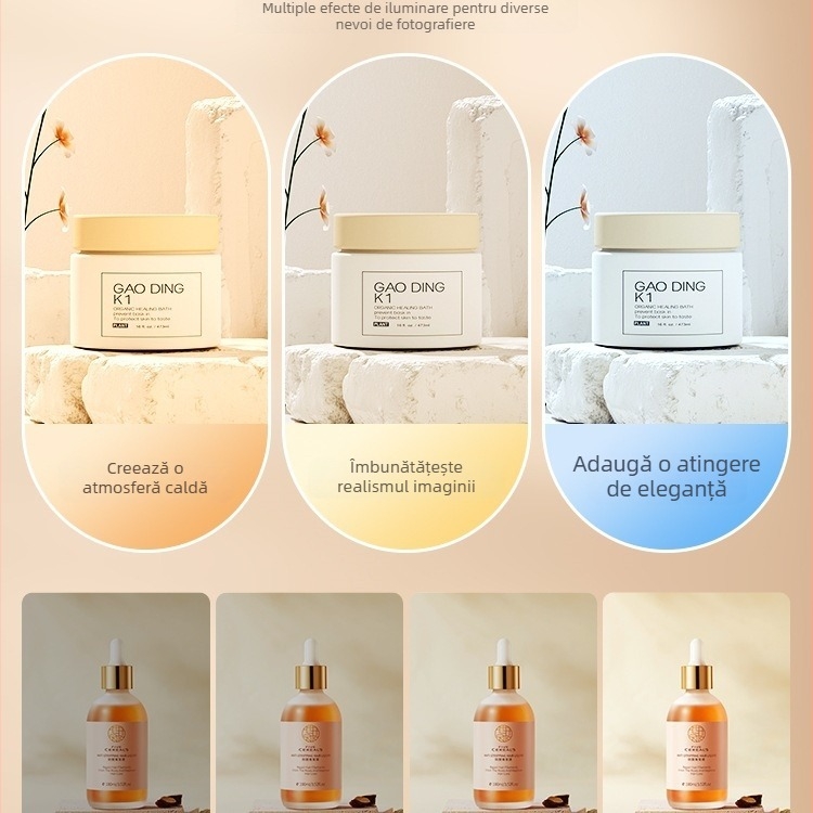 Cutie de iluminat LED pentru studio foto, pliabilă, ușor de transport, cu softbox și panou de fundal