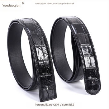 Curea de bărbați din piele autentică de crocodil — stil business casual, universal, cataramă automată, finisaj realizat manual, origine Guangzhou