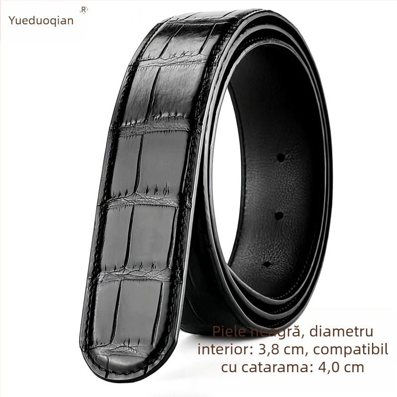 Curea de bărbați din piele autentică de crocodil — stil business casual, universal, cataramă automată, finisaj realizat manual, origine Guangzhou