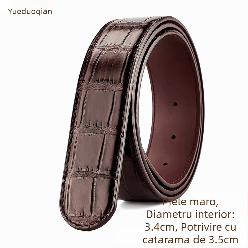 Curea de bărbați din piele autentică de crocodil — stil business casual, universal, cataramă automată, finisaj realizat manual, origine Guangzhou