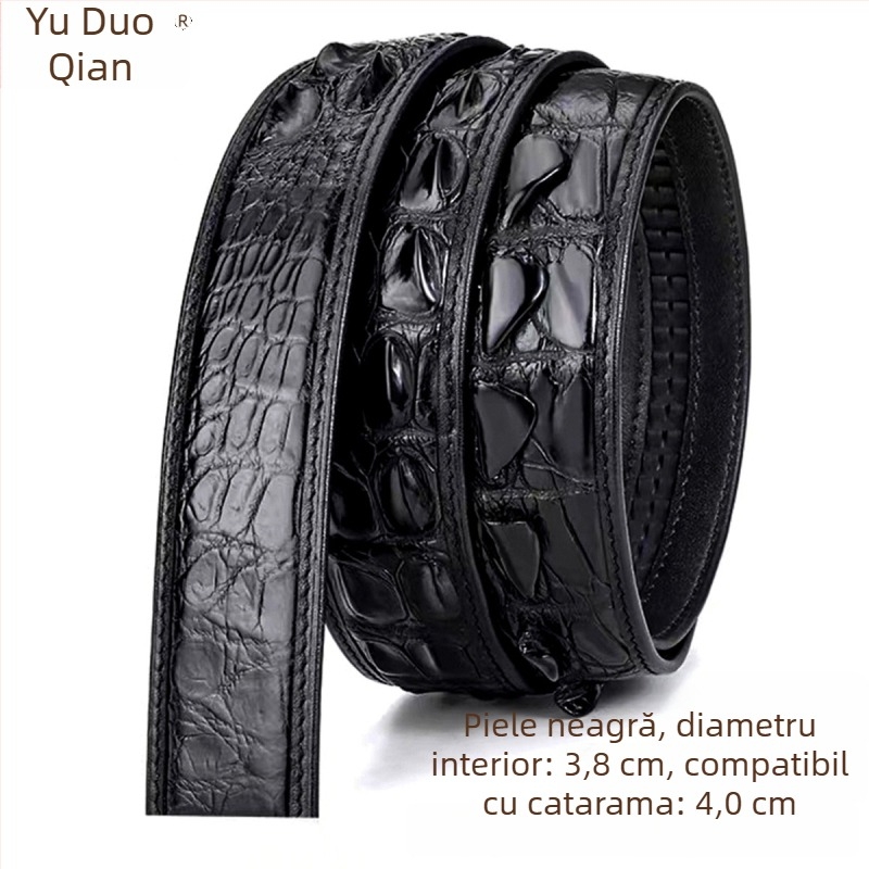 Curea de bărbați din piele autentică de crocodil — stil business casual, universal, cataramă automată, finisaj realizat manual, origine Guangzhou