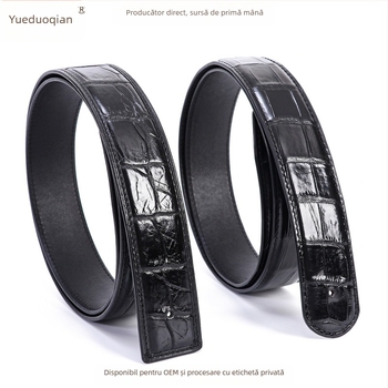 Curea din piele naturală de crocodil pentru bărbați, cataramă automată, lățime peste 4 cm, stil business casual