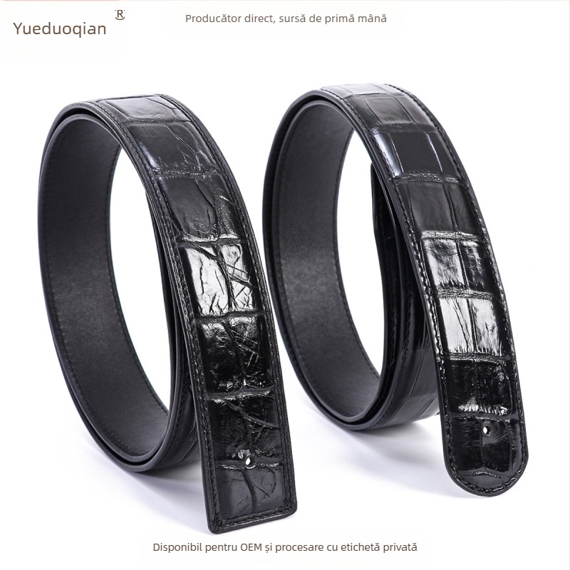 Curea din piele naturală de crocodil pentru bărbați, cataramă automată, lățime peste 4 cm, stil business casual