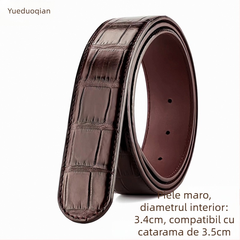 Curea din piele naturală de crocodil pentru bărbați, cataramă automată, lățime peste 4 cm, stil business casual