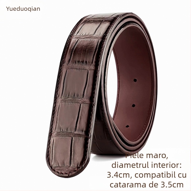 Curea din piele naturală de crocodil pentru bărbați, cataramă automată, lățime peste 4 cm, stil business casual