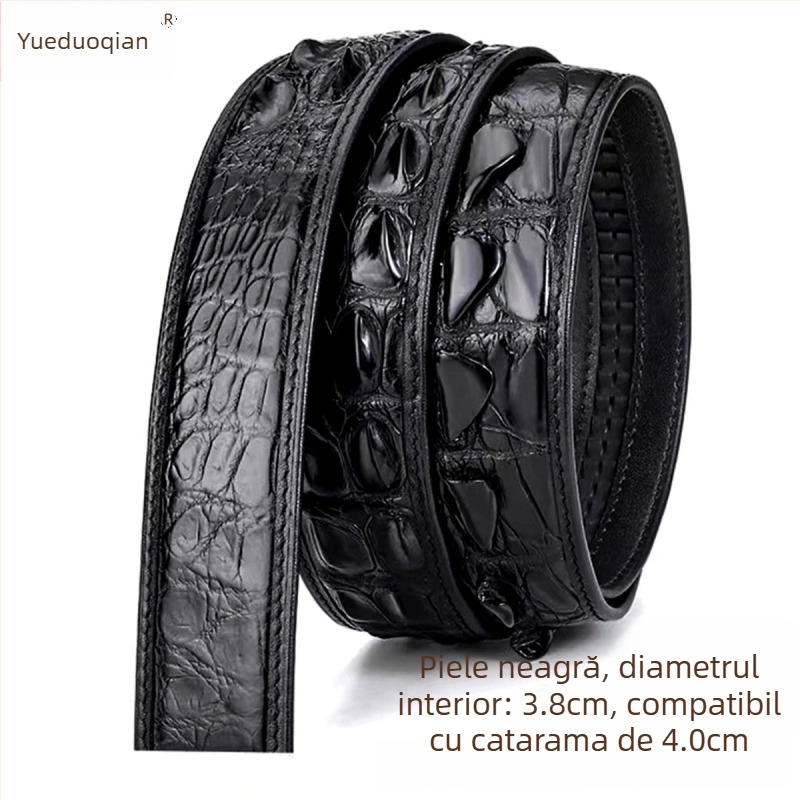 Curea din piele naturală de crocodil pentru bărbați, cataramă automată, lățime peste 4 cm, stil business casual