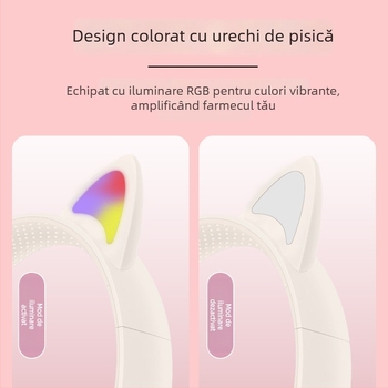 Căști de gaming wireless cu bas luminos și design tip capsulă spațială; Bluetooth 5.3, rază de acțiune 10 m, autonomie baterie peste 8 ore, pulsare luminoasă, stereo